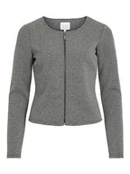 Kurtki damskie - Vila Damska kurtka z dzianiny, krótki zamek błyskawiczny, Medium Grey Melange, XXL - miniaturka - grafika 1