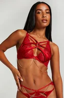 Biustonosze - Hunkemöller Nieusztywniany biustonosz z fiszbinami Chayna Czerwony - miniaturka - grafika 1