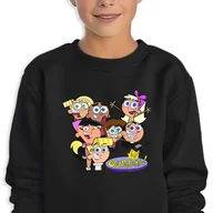 Bluzy dla dziewczynek - Bluza Dziecięca Czarna Wróżkowie Chrzestni Uczniowie Wzory -128 Cm (7-8) - miniaturka - grafika 1