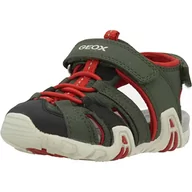 Buty dla chłopców - Geox B Sandały z kołnierzem, zielony (DK Green/RED, 26 EU, Dk Green Red, 26 EU - miniaturka - grafika 1