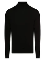 Swetry męskie - Calvin Klein Męski sweter z wełny merino Mężczyźni Wełna merino czarny jednolity, XXL - miniaturka - grafika 1