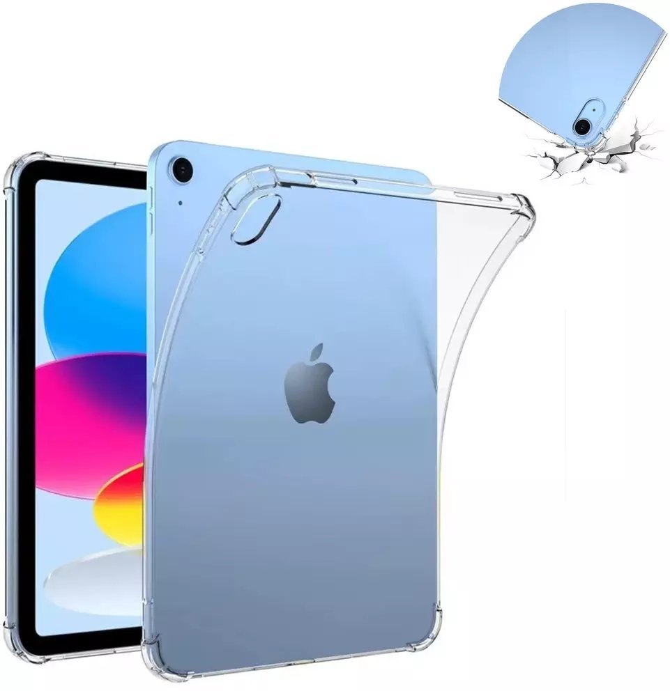 Etui na tablet 4kom.pl Etui SILIKONOWE do Apple iPad 10.9 2022 Gen. 10 / iPad 11 2025 A16 Gen. 11, przezroczyste