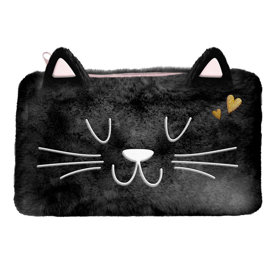 Piórnik pluszowa saszetka Black Cat Paso