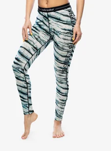 Legginsy termoaktywne damskie Icebreaker Merino 200 Oasis Leggings POW AOP - snow aop - Kalesony - miniaturka - grafika 1