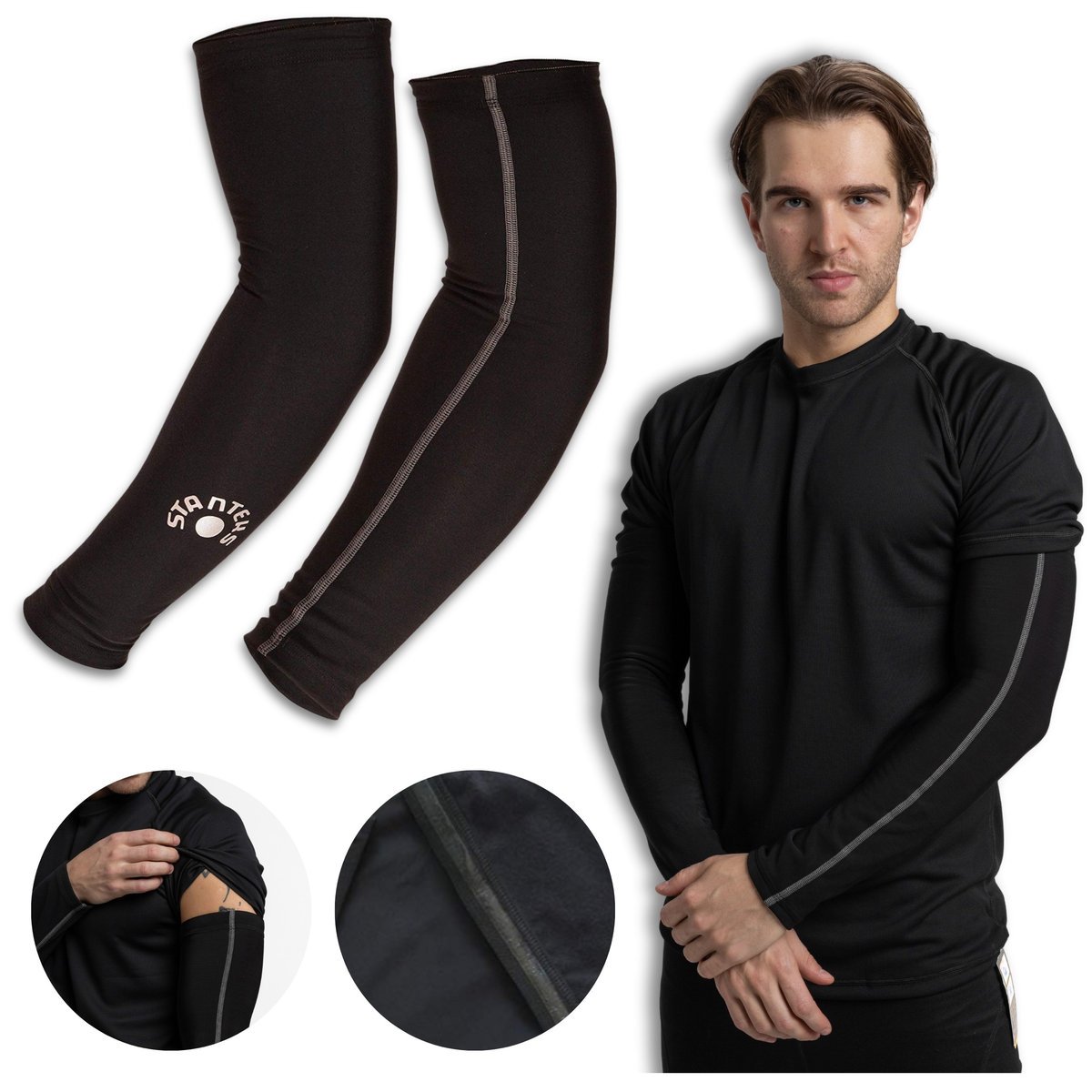 Rękawki rowerowe Stanteks L/XL czarny + PORADNIK ZDROWEGO ŻYCIA ERCOLE