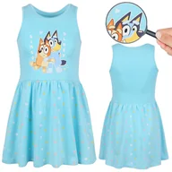 Sukienki - Bluey Bingo Bawełniana, dziewczęca sukienka na ramiączkach NA LATO, 100% BAWEŁNA 4 lata 104 cm - miniaturka - grafika 1