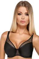 Biustonosze - Biustonosz Push Up Gładki Stanik Duże Rozmiary Powiększający Czarny 65G - miniaturka - grafika 1