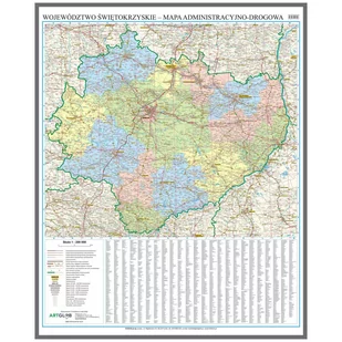EkoGraf, Województwo świętokrzyskie mapa ścienna na podkładzie do wpinania - pinboard, 1:200 000 - Mapy i plansze edukacyjne - miniaturka - grafika 1