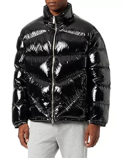 Armani Exchange Męska kamizelka puchowa Glossy Coated Nylon, czarny, S - Garnitury - miniaturka - grafika 1