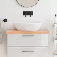 Szafki łazienkowe - Blat do łazienki, jasnobrązowy, 80x40x6 cm, lite drewno Lumarko! - miniaturka - grafika 1