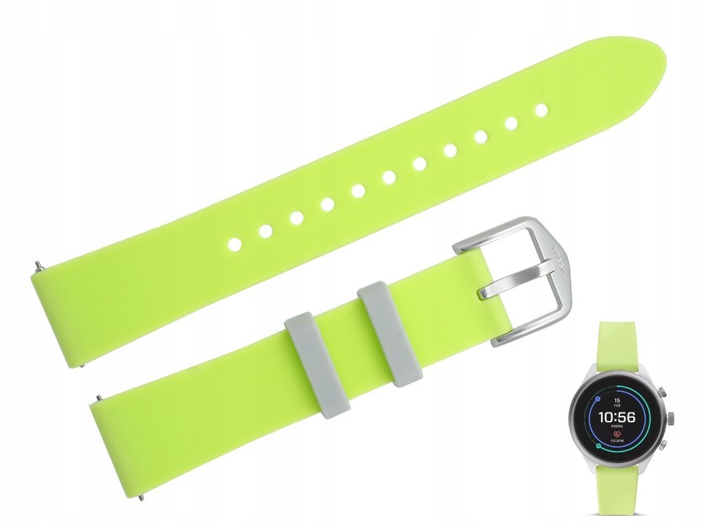 Pasek do zegarka Fossil FTW6028 18 mm zielony