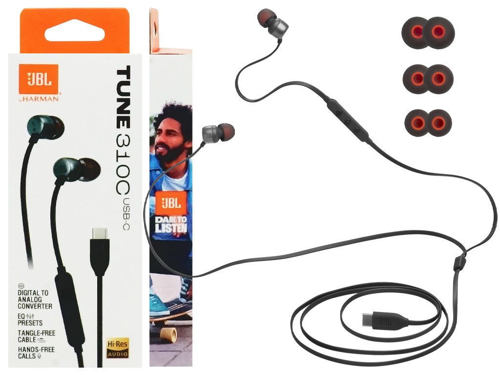 UNIWERSALNE SŁUCHAWKI PRZEWODOWE JBL TUNE 310C USB C TYP C HI-RES MIKROFON