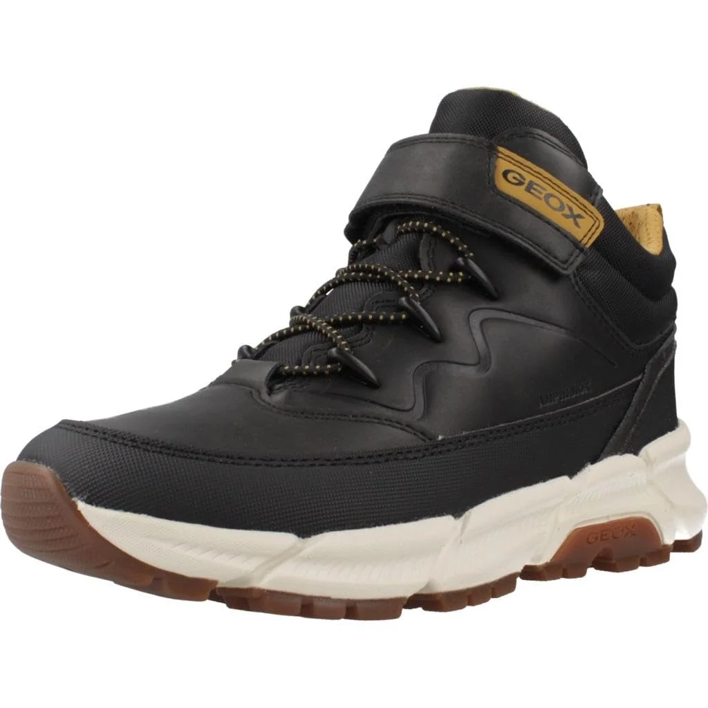Geox Męskie buty J Flexyper Plus Boy Ankle Boot, Black Dk Yellow, 38 EU