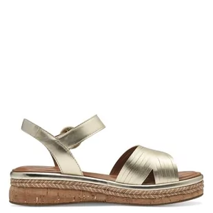 Tamaris Damskie sandały na koturnie, sandały damskie, złoto Light Gold, 41 EU - Sandały damskie - miniaturka - grafika 1