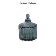 Świece - Intesi Świeca ze szkła bohemskiego zielona - miniaturka - grafika 1