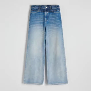 Spodnie damskie - Reserved - Jeansy wide leg z efektem ombre - Niebieski - grafika 1