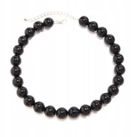 Naszyjniki - Piękny, czarny naszyjnik, duże czarne korale - 16 mm, długość 50 cm - miniaturka - grafika 1