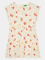 Sukienki i spódniczki dla dziewczynek - United Colors Of Benetton Sukienka codzienna 4RFGCV02A Beżowy Regular Fit - miniaturka - grafika 1