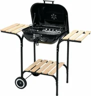 Grille - Grill ogrodowy węglowy z pokrywą i drewnianymi półkami, Lund 99581  - miniaturka - grafika 1