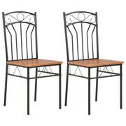 Krzesła - vidaXL Krzesła do jadalni, 2 szt., brązowe, MDF - miniaturka - grafika 1