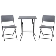 Meble ogrodowe - Beliani zestaw mebli balkonowych Składane TRAPPETO Szary - miniaturka - grafika 1