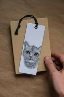 PortreTulki - zakładka do książki z portretem kota malowana na zamówienie - Zakładki do książek - miniaturka - grafika 1