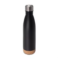 Shakery i bidony sportowe - Butelka próżniowa z korkowym spodem Jowi 500 ml, czarny - miniaturka - grafika 1