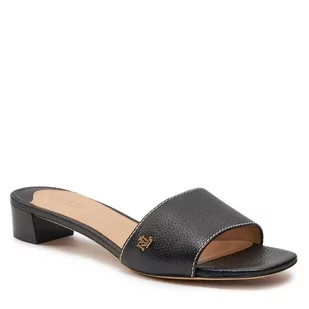 Klapki Lauren Ralph Lauren 802925259001 Black - Klapki i japonki damskie - miniaturka - grafika 1