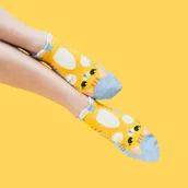 Skarpetki damskie - Damskie skarpetki koty Rudy kot z łapkami - prezent dla kociar - miniaturka - grafika 1