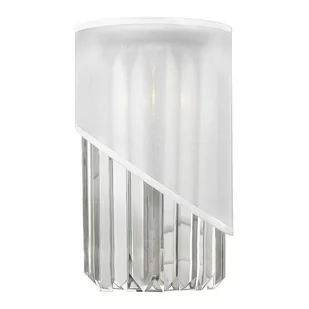 Hinkley Kinkiet LAMPA ścienna HK/GIGI1 Elstead kryształkowa OPRAWA glamour organza mgiełka nikiel polerowany biała HK/GIGI1 - Lampy ścienne - miniaturka - grafika 1