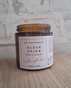 Świeca Sojowa Zapachowa Black Opium 120ml 27h Drewniany knot - Świece - miniaturka - grafika 1