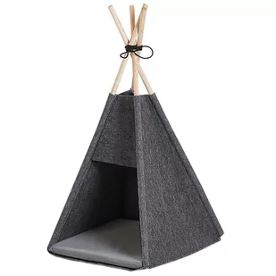 Namiot tipi dla kota 35 x 40 cm ciemnoszary Ulubey - Legowiska dla kotów - miniaturka - grafika 1