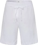 Spodenki damskie - BRAX Damskie szorty dżinsowe Mel B Bermuda Pure Linen, biały, 27W / 32L - miniaturka - grafika 1