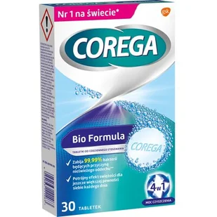 Tabletki do czyszczenia protez COREGA Bio Formuła (30 szt.) - Higiena protez i aparatów ortodontycznych - miniaturka - grafika 1