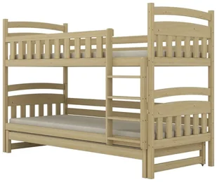 Łóżko piętrowe JULITA 200x90 sosna lakierowana drewniane trzyosobowe KOCOT KIDS - Łóżka dla dzieci i młodzieży - miniaturka - grafika 1