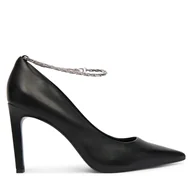 Czółenka - Szpilki Calvin Klein Ess Stiletto Hdw Chain Lth 90 HW0HW02718 Czarny - miniaturka - grafika 1
