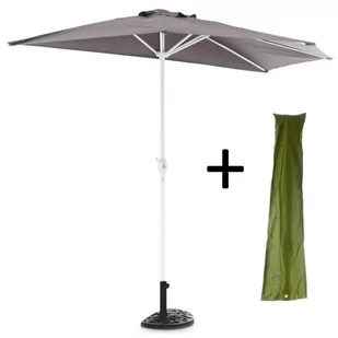 Półokrągły parasol z pokrowcem i stojakiem, 265 x 138 x 230 - Parasole ogrodowe - miniaturka - grafika 1