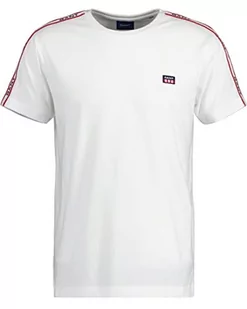 GANT Męski t-shirt na ramię, biały, standardowy, biały, XS - Koszulki męskie - miniaturka - grafika 1