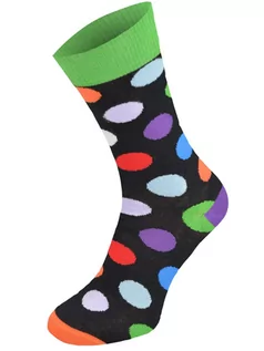 Skarpetki męskie - Kolorowe skarpetki Cotton Socks 163, wesołe motywy- Grochy - grafika 1