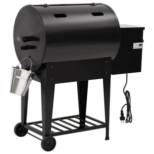 vidaXL Grill na pellet, z dolną półką, czarny, 94 cm, żelazo - Grille - miniaturka - grafika 7