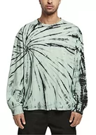 Koszulki męskie - Urban Classics Męski t-shirt Boxy Tye Dye Ls, Black/Ghostgreen, S - miniaturka - grafika 1