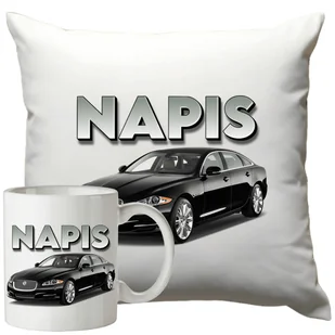 Kubek Poduszka Jaguar 330ml 40x40cm z Napisem Zestaw Motoryzacyjny - Gadżety dla niej i dla niego - miniaturka - grafika 1
