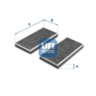 Filtry kabinowe - Filtr, wentylacja przestrzeni pasażerskiej UFI Filtry 54.283.00 - miniaturka - grafika 1