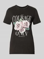 Koszulki i topy damskie - T-shirt o kroju regular fit z czystej bawełny model ‘LUCY’ - miniaturka - grafika 1