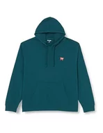 Bluzy męskie - Wrangler Męska bluza z kapturem Sign Off, Deep Teal Green, 3XL - miniaturka - grafika 1