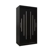 Szafy - Szafa przesuwna Garderoba YORK 100 gł. 62 czarny/czarny - miniaturka - grafika 1