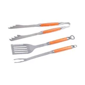 Zestawy do grillowania - Zestaw szczypce, łopatka, widelec do grilla ze stali nierdzewnej z silikonową rączką Floraland - miniaturka - grafika 1