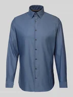 Koszule męskie - Koszula biznesowa o kroju regular fit z wiskozy z kołnierzykiem typu kent - miniaturka - grafika 1