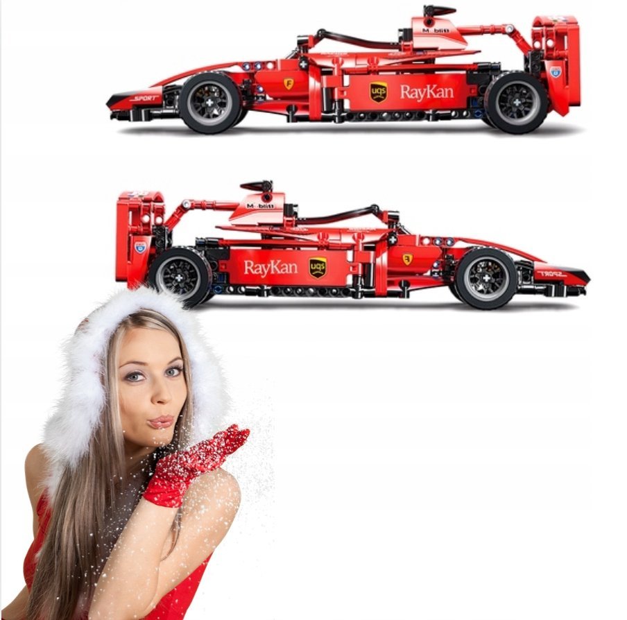 Formuła 1 F1 Klocki samochód 455 el. Auto Car Zestaw czerwony do budowy