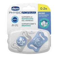 Kosmetyczki, organizery i kuferki - PhysioForma silikonowy smoczek do uspokajania Micro 0-2m+ Niebieski 2szt. - miniaturka - grafika 1